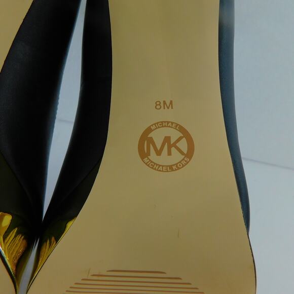 Michael Kors Womens Black and Gold Heels Chantal Platform Pump Size 8 New - Picture 10 of 11